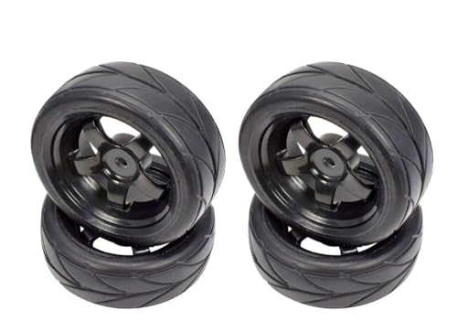 Powerhobby 1/10 On-Road Car Black 5 Spoke Wheels/V Tread Tires