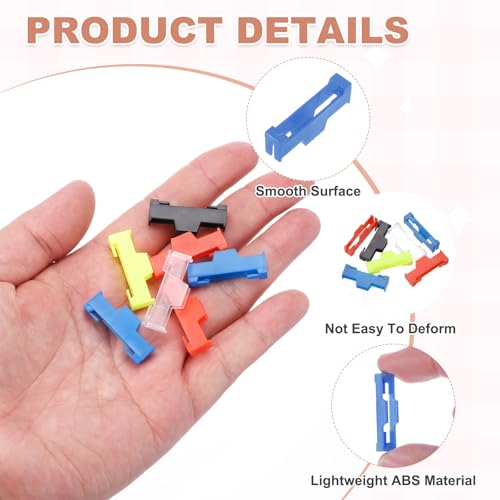 MECCANIXITY 40 Pcs Servo Extension Cable Clips Lock, Servo Cable Safety Connector Lead Wire Buckle Lock for RC Car Plane Boat DIY Y Adapter Cable, White/Blue - color: White/Blue