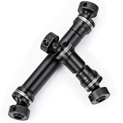 2PCS Steel 1144 Drive Shafts Center CVD Driveshaft Metal Front + Rear Drive Shaft RC Car Spline Drive Shafts for Tra-xxas 1/16 E Revo Summit RC Crawler Car (Black)