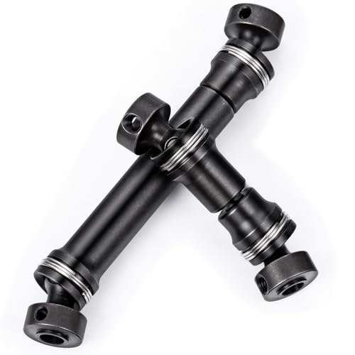 2PCS Steel 1144 Drive Shafts Center CVD Driveshaft Metal Front + Rear Drive Shaft RC Car Spline Drive Shafts for Tra-xxas 1/16 E Revo Summit RC Crawler Car (Black)