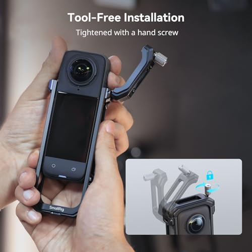 SMALLRIG Cage for Insta360 X4, Aluminum Protective Case for Insta 360 X4 with Silicone Lens Cover, Built-in Cold Shoe and 1/4"-20 Anti-Deflection Threaded Hole - 4278 - style: for Insta360 X4