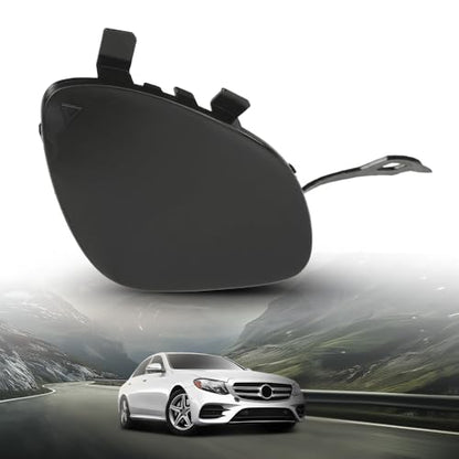 LQI Front Right Car Bumper Tow Hook Cover Towing Eye Cap | Compatible with Benz E 300 4Matic, Base 2017-2019,Fit Benz E 450 4Matic, Base 2019-2020 A2138850222 Black - size: Front | Fit Benz W213 E-Class 2017-2020