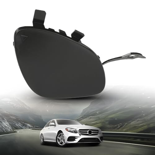 LQI Front Right Car Bumper Tow Hook Cover Towing Eye Cap | Compatible with Benz E 300 4Matic, Base 2017-2019,Fit Benz E 450 4Matic, Base 2019-2020 A2138850222 Black - size: Front | Fit Benz W213 E-Class 2017-2020