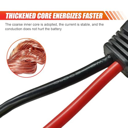 LAINLOY 1PC EC5 Car Jumper Starter Cable with Battery Clamps, 10 AWG Wire | 12V Car Jumper Cable Alligator Clip to EC5 Connector, Portable Emergency Automotive Jump Starter Battery Booster Cables - size: 1PC