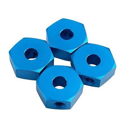 12mm Wheel Hex Set for Losi 1/18 Mini LMT 4X4 Brushed Monster Truck (Blue) | Aluminum,Front,Rear,Wheel Hexes,Pins,RC Car,Upgrade Parts,LOS01026,LOS212050,CNC Machined,High Strength - color: Blue