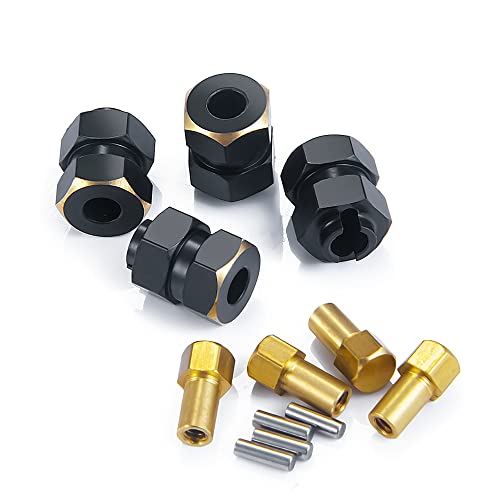RC-Hub Heavy Coating Brass Counterweight Steering Knuckles Wheel Hex Diff Cover for 1/24 Axial SCX24 RC Crawler Car (Extended Wheel Hex) - color: Extended Wheel Hex