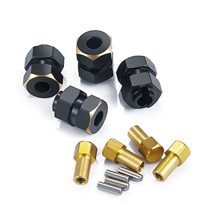 RC-Hub Heavy Coating Brass Counterweight Steering Knuckles Wheel Hex Diff Cover for 1/24 Axial SCX24 RC Crawler Car (Extended Wheel Hex) - color: Extended Wheel Hex