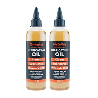 Made Here Co. Multi-use Lubricating Penetrant Oil - High-Performance, Rust Prevention, Non-Toxic Formula, 4oz - Ideal for Home, Automotive, and Industrial Use (Pack of 2) - size: Multipurpose Oil 4 Oz (Pack of 2)