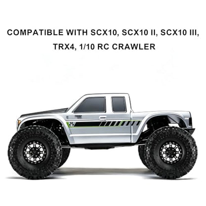 1.9" Beadlock Aluminum Wheels and 118mm Tires for SCX10 TRX4 | 12mm HEX, 0mm Offset, 47*118mm Mud Soft Rubber Tires, with Foam Inserts, 1/10 Scale RC Crawlers Upgrade parts - color: Black-3