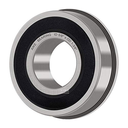 XiKe 4 Pack Flanged Ball Bearings 5/8" x 1-3/8" x 1/2". Be Applicable Lawn Mower, Wheelbarrows, Carts & Hand Trucks Wheel Hub. Replacement for JD AM118315, AM35443, Stens 215-038, 215-061 Etc. | Fits Lawn Mower, Wheelbarrows, Carts & Hand Trucks Wheel. Re