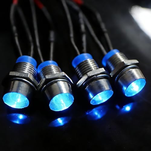 4 LEDs RC LED Light Headlights Taillight Kit Accessories Compatible with Traxxas HSP Tamiya Redcat RC4WD Axial SCX10 RC Cars Truck Tank Crawler(4 Blue) - color: Blue
