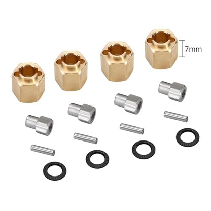 INJORA Brass Wheel Hex Hub 7mm Extenders Adaptor for TRX4M Redcat Ascent18