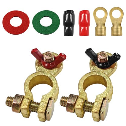 Car Battery Terminal Connector, Battery Terminal Clamps Negative and Positive, Pure Copper Quick Release Cable End Top Post Clip, Battery Terminal Assortment Kit for Car Truck RV Boat (Conical Mouth) - size: Conical Mouth