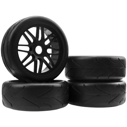 17mm Hex 1/8 RC Buggy Tires & Wheels with Foam Inserts Compatible with Arrma Typhon 6S 3S Talion 6S BLX Team Losi 8IGHT HPI 1/8 Off Road RC Buggy, Tire OD 105mm