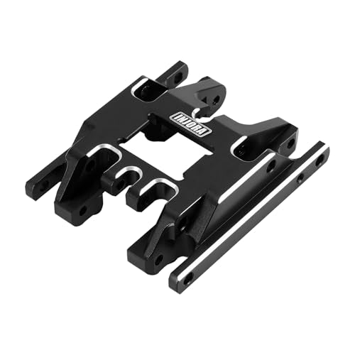INJORA Aluminum Skid Plate Transmission Mount 17g for 1/18 RC Crawler TRX4M - color: Black Aluminum