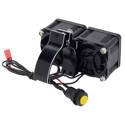DKKY RC Motor Cooling Fan Heatsink with 42mm Mount for Arrma Axial Traxxas 1/6 1/8 1/10 RC Models with 4274 4286 Motor (Black) - color: Black