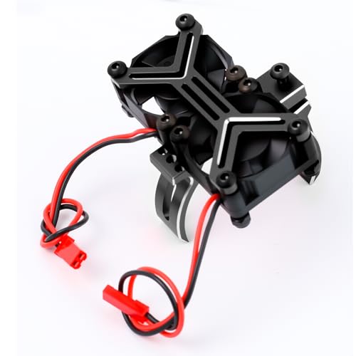 Metal 40-42MM 20000RPM Motor Cooling Fan Heat Sinks for Arrma 4068 4074 4274 4268 RC Motors(Black) - color: Black