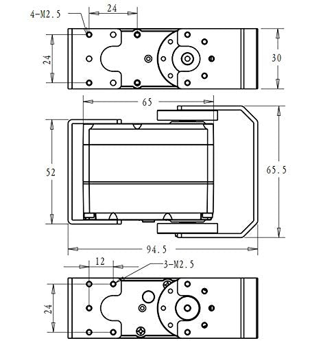 ZOSKAY HV Robot servo 60kg RDS5160 Metal Gear Digital servo arduino servo Large servo (Angle 180°)