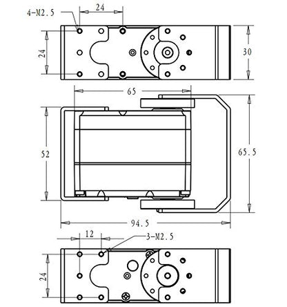 ZOSKAY HV Robot servo 60kg RDS5160 Metal Gear Digital servo arduino servo Large servo (Angle 180°)