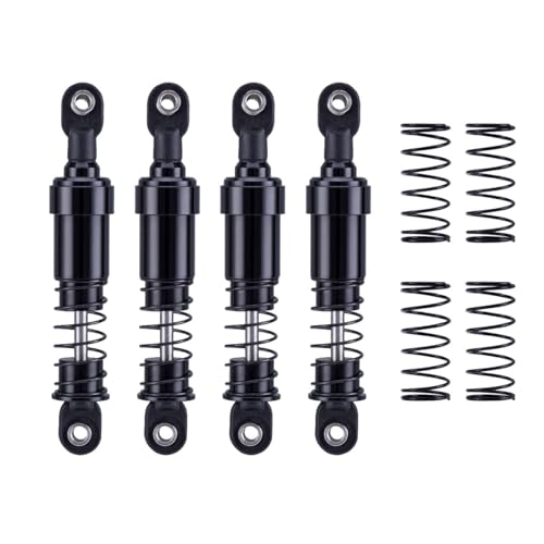 RCQQPS 4pcs Aluminum Big Bore Shocks for 1/10 RC Crawler LCG Chassis Gspeed V3 Element Enduro SCX10 TRX4 Gamde R1 Comp Builds DIY (Black 85mm 4pcs) - color: Black 85mm 4pcs