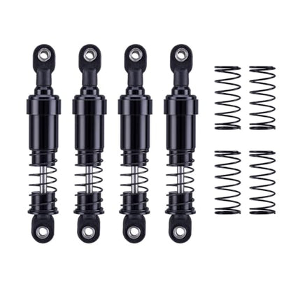 RCQQPS 4pcs Aluminum Big Bore Shocks for 1/10 RC Crawler LCG Chassis Gspeed V3 Element Enduro SCX10 TRX4 Gamde R1 Comp Builds DIY (Black 85mm 4pcs) - color: Black 85mm 4pcs