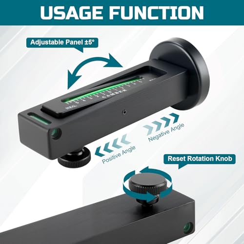 Universal Magnetic Gauge Tool, Adjustable Camber Caster Gauge, Strong Magnetic Base Aluminum Alloy Wheel Alignment Tool for Automotive Vehicle Truck RV Tire Repair, Car Accessories (Black) - color: Black-1pc