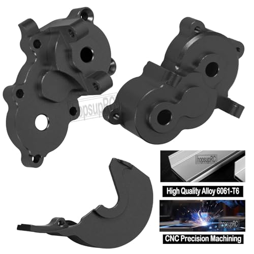 Center Gearbox Transmission Case Upgrades Part for 1/16 E-Revo/Mini Slash/Mini Summit,Aluminum Gearbox Differential Housings Hops Up,Black - color: Black/(for E-revo)