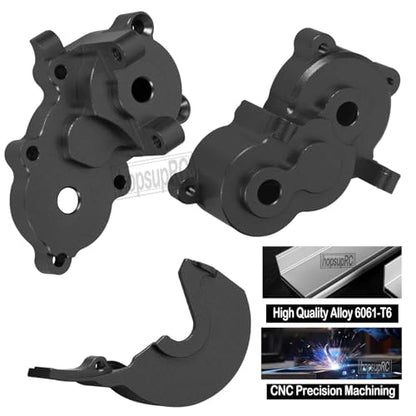 Center Gearbox Transmission Case Upgrades Part for 1/16 E-Revo/Mini Slash/Mini Summit,Aluminum Gearbox Differential Housings Hops Up,Black - color: Black/(for E-revo)