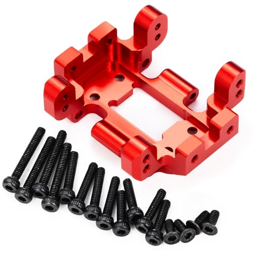 RCHUBAM Center Skid Plate Transmission Mount for 1/18 Redcat Ascent (Red) | CNC-Machined Aluminum Skid Plate,RC Rock Crawler Upgrades Parts - style: Red