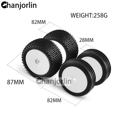 1/10 RC Off Road racing Tires and Wheels Rims 12mm Hex Front and Rear Tyres For 1:10 Scale Buggy Car Serpent Spyder SRX2 SRX4 XRAY XB2 Tekno EB410 yokomo yz4 Tamiya TD4 TT-02B DF-02 4PCS