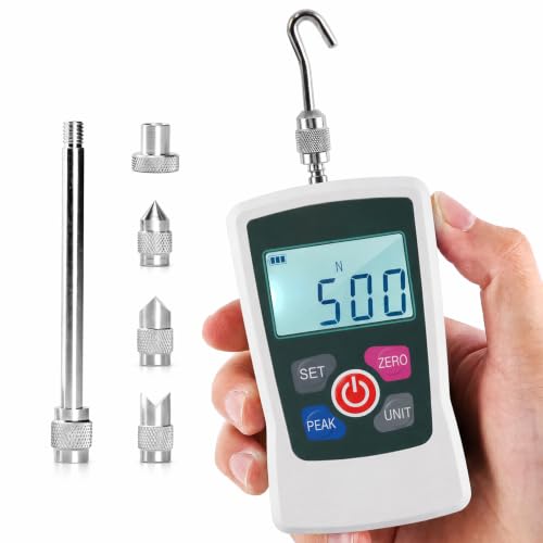 500N Digital Force Gauge, Trigger Pull Gauge for Tension & Compression Test | High-Precision Push-Pull Meter with Real-Time/Peak/First Peak Modesfor Quality Control & Material Testing (N, kg, lb, oz)