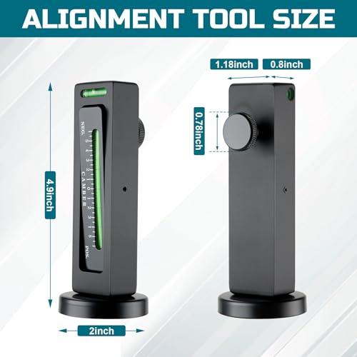 Universal Magnetic Gauge Tool, Adjustable Camber Caster Gauge, Strong Magnetic Base Aluminum Alloy Wheel Alignment Tool for Automotive Vehicle Truck RV Tire Repair, Car Accessories (Black) - color: Black-1pc