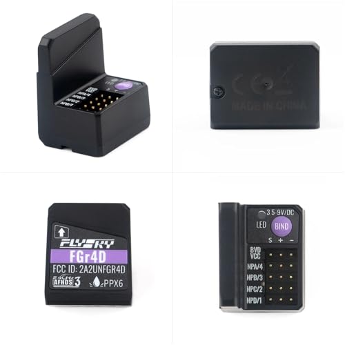 HTLNUZD Flysky FGr4D Receiver 4CH 2.4G Built-in Dual-Antenna PWM/PPM/i-BUS2/S. Bus/i-Bus Output for FS Noble NB4 PL18 EL18 RC Transmitter