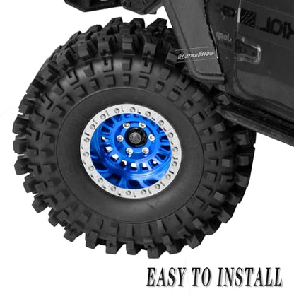 1.9" Beadlock rc Wheels and Tires for 1/10 RC Crawler TRX4 TRX6 SCX10 90046 AXI03007 VS4-10 Gen8 MST CFX D90,Aluminium 1.9 Beadlock Wheel 1.9 RC Tire,4pcs,Navy Blue - color: Navy Blue(4pcs)