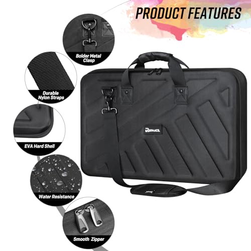 RAYMACE Lightweight Molded EVA Storage Case, DJ Controller Case | Shockproof Foam and Shoulder Strap(28.7x 16.3 x 5.5 inch） - size: 28.7x 16.3x 5.5 Inch