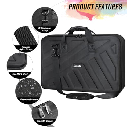 RAYMACE Lightweight Molded EVA Storage Case, DJ Controller Case | Shockproof Foam and Shoulder Strap(28.7x 16.3 x 5.5 inch） - size: 28.7x 16.3x 5.5 Inch