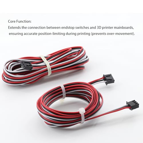 4Pcs 3D Printer Endstop Extension Cables XH2.54 3PIN Connector Cable 2 Meters, Ender 3 Limit Switch Extension Cable – Compatible with Creality Ender 3/5/CR10 – Extension Wire for Limit Switches, - style: 4Pcs 3D Printer Endstop Extension Cables