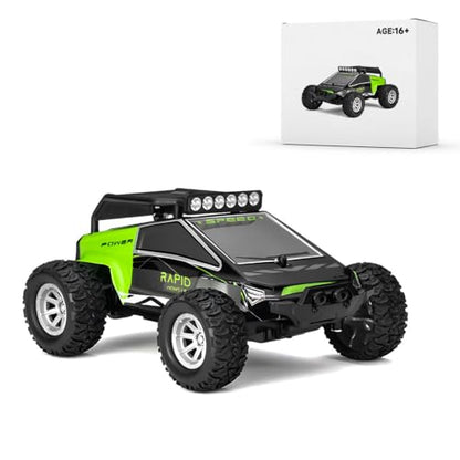 Mini RC Car for Adults, 4WD Off Road Remote Control Truck High Speed 20KMH Rechargeable Battery RTR Gift for Teen Birthday Christmas - color: Green 2