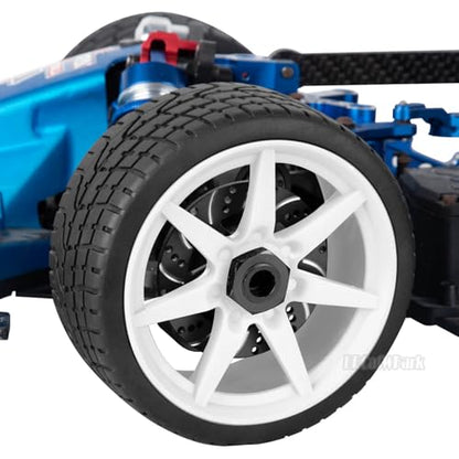 RC Highway Tires Wheel for 1/7 Infraction 6S BLX/Limitless,1/8 Typhon 6s BLX,7 Spokes Wheel Rim & Rubber Highway Tires RC Drift Tires,White - color: White - (4pcs Highway Tires)