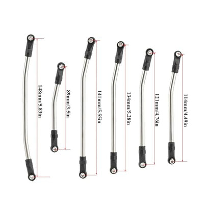 RC car Components Compatible with Axial for SCX10 for SCX10 II 90046 1/10 RC Crawler Car Upgrade Parts Metal Link Set Steering Rod End Kit(324mm) - size: 324mm