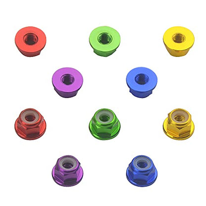 WMYCONGCONG 25 PCS M4 Aluminum Nylon Lock Nuts M4 Flange Nylon Insert Self-Locking Nut for RC Drone FPV Parts