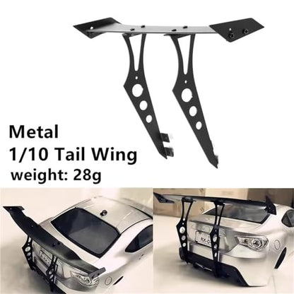 RC Accessory Compatible with Tamiya for TT02 XV01 94123 PGT2 for HSP 1/10 RC Car Upgrade Parts Metal for Rally Car Tail Wing Rear Spoiler Wing