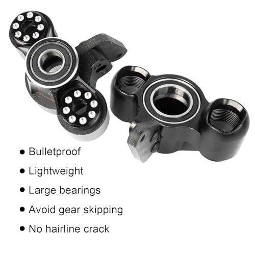 Aluminum Front Steering Knuckles Blocks for ARRMA 6S 1/8 Mojave | TYHPON Infraction FIRETEAM Felony BLX 6S 1/7 4WD, RC Caster Blocks C-Hubs w/Bearings,Hub Carriers Parts AR330187 - color: Black, size: Front Steering Knuckles(Thin)