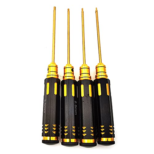 KIRO&SEEU Hex Driver Set 4 Piece Steel Allen 1.5 2.0 2.5 3.0 mm Hex Screw driver Tools Kit Se RC Tools Helicopter