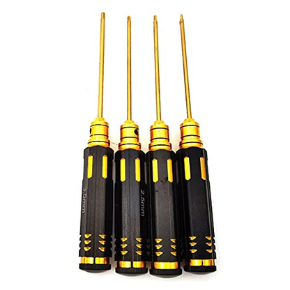 KIRO&SEEU Hex Driver Set 4 Piece Steel Allen 1.5 2.0 2.5 3.0 mm Hex Screw driver Tools Kit Se RC Tools Helicopter