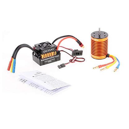 GoolRC 10T 3930KV 4 Poles Sensorless Brushless Motor and Waterproof 60A Sensorless Brushless Car ESC for 1/10 RC Car Truck Boat