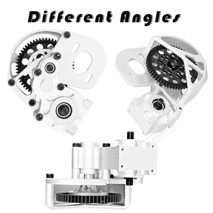 RC Aluminum Transmission Gearbox Upgrades Part for 1/10 Axia1 SCX10, SCX10 II 90046 90047 Wraith,AX10 RC Crawler car,Alloy Center Transmission Gearbox,Silver - color: Sliver(1pc)