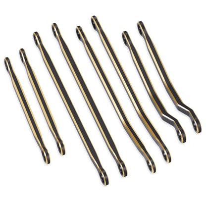8PCS TRX4M Brass High Clearance Chassis Links Set Black Coating Link Counterweight Heightened Link Rod Linkage Set for 1/18 RC Crawler Car TRX4M High Trail K10 F150