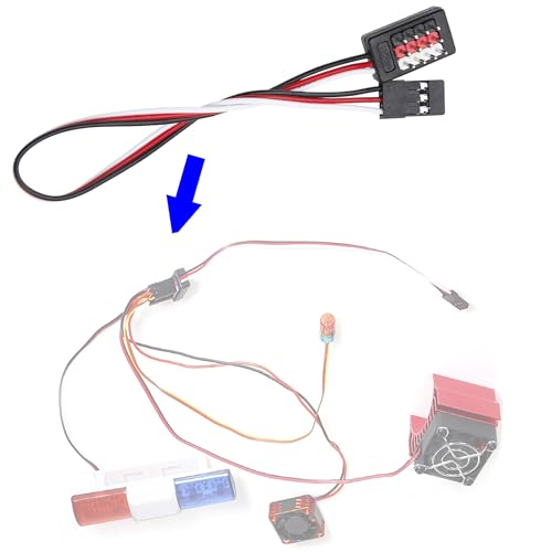 2Pcs ShareGoo 180mm JR Receiver Distribution Wire Servo Hub JR Style Servo Splitter Compatible with 1/8 1/10 1/16 RC Car Crawler Led Winch Roof Led Light Fans