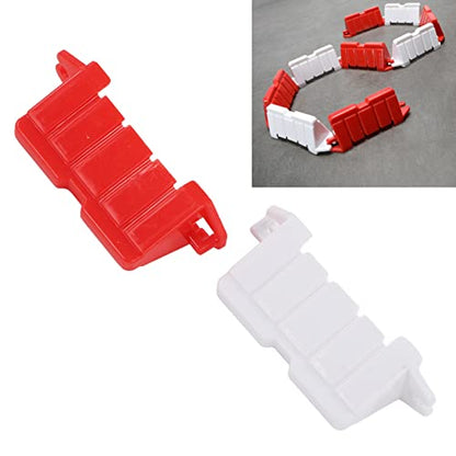 VBESTLIFE RC Drift Race Road Barriers, Durable Plastic DIY Racing Track Barriers for 1/10 1/14 1/18 Scale RC Cars 120PCS Red and White